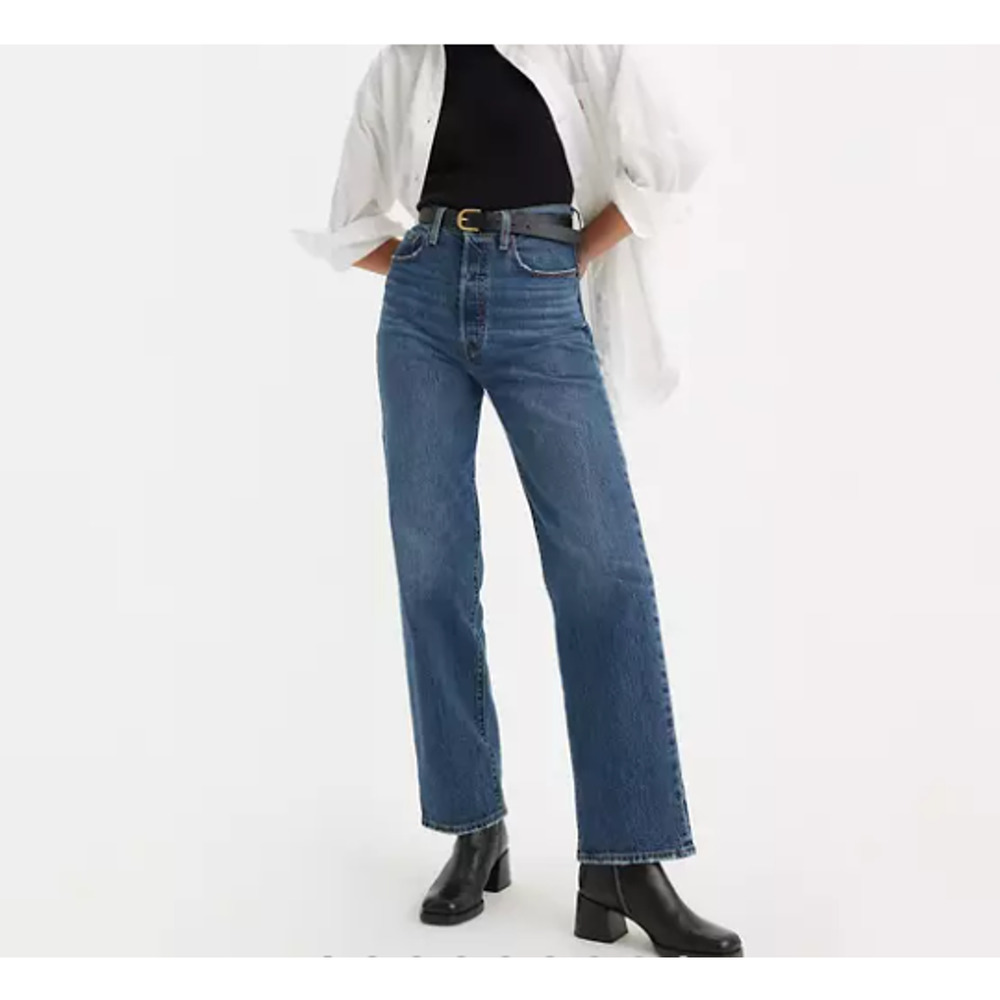 Levi's Ribcage Straight Ankle Jeans 27x32 NWT Dark Wash High Rise